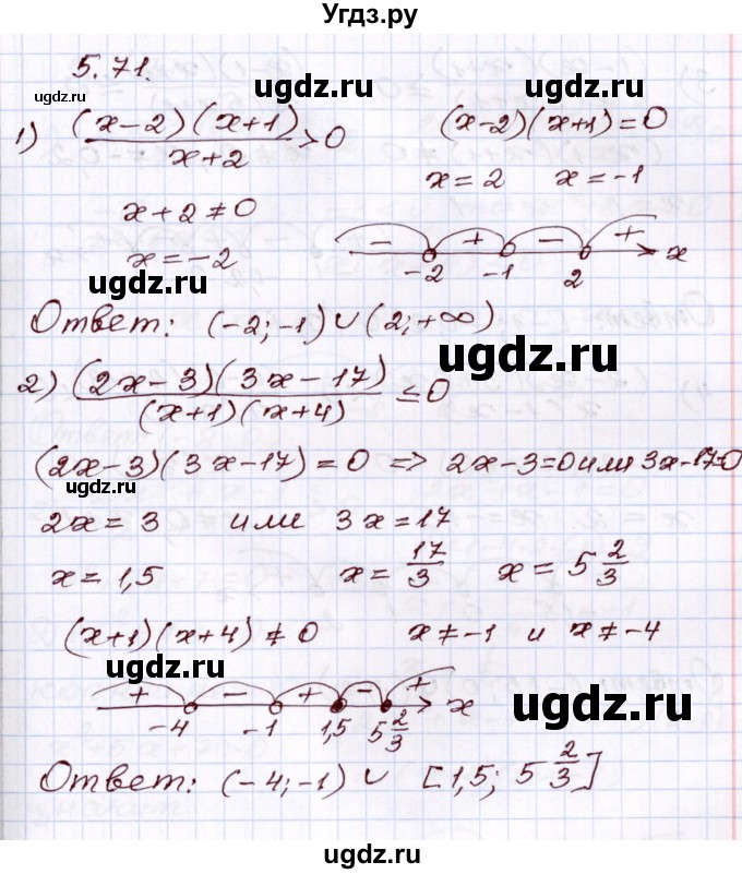 ГДЗ (Решебник) по алгебре 8 класс Шыныбеков А.Н. / раздел 5 / 5.71