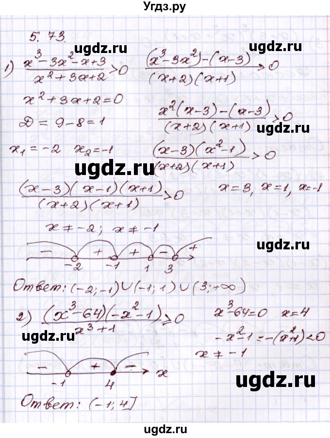 ГДЗ (Решебник) по алгебре 8 класс Шыныбеков А.Н. / раздел 5 / 5.73