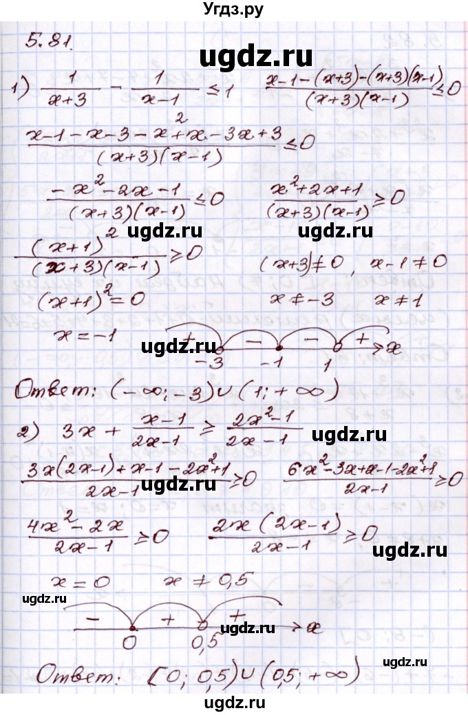 ГДЗ (Решебник) по алгебре 8 класс Шыныбеков А.Н. / раздел 5 / 5.81