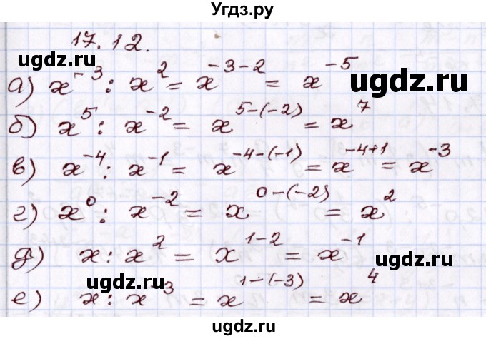 ГДЗ (Решебник) по алгебре 8 класс Мордкович А.Г. / §17 / 17.12