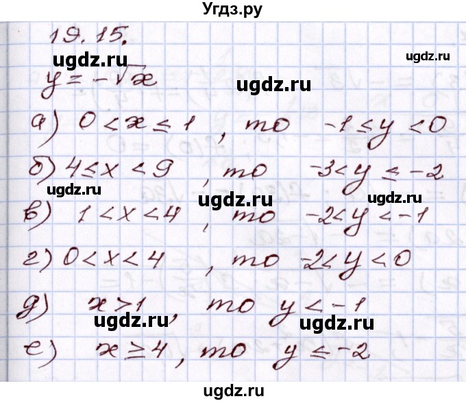 ГДЗ (Решебник) по алгебре 8 класс Мордкович А.Г. / §19 / 19,15