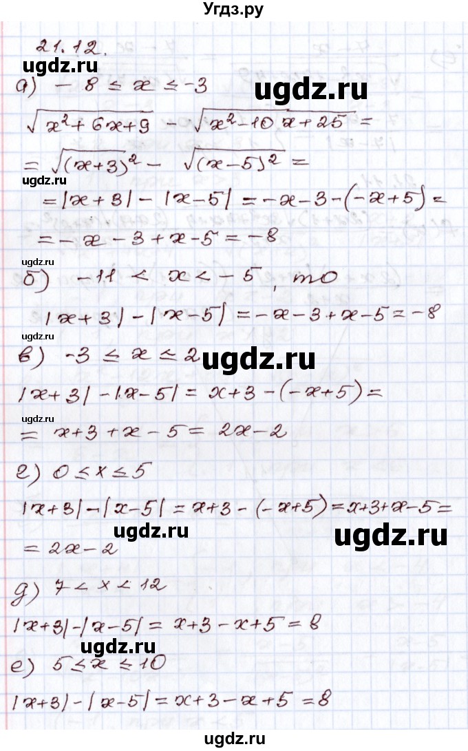 ГДЗ (Решебник) по алгебре 8 класс Мордкович А.Г. / §21 / 21.12