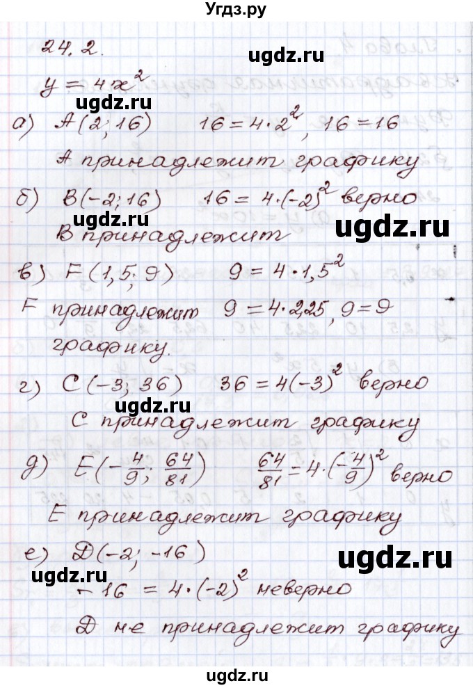 ГДЗ (Решебник) по алгебре 8 класс Мордкович А.Г. / §24 / 24.2