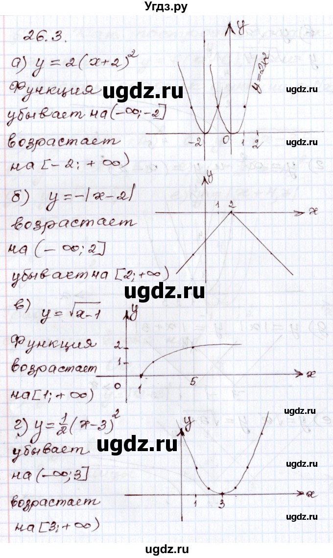 ГДЗ (Решебник) по алгебре 8 класс Мордкович А.Г. / §26 / 26.3