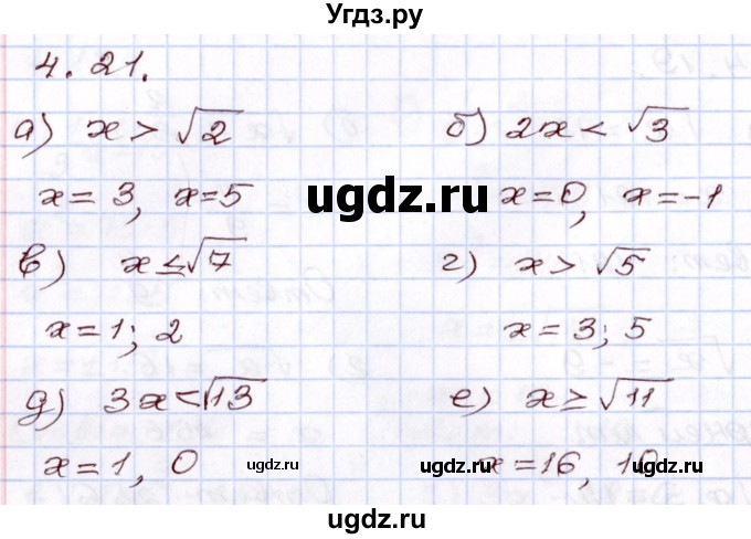 ГДЗ (Решебник) по алгебре 8 класс Мордкович А.Г. / §4 / 4.21