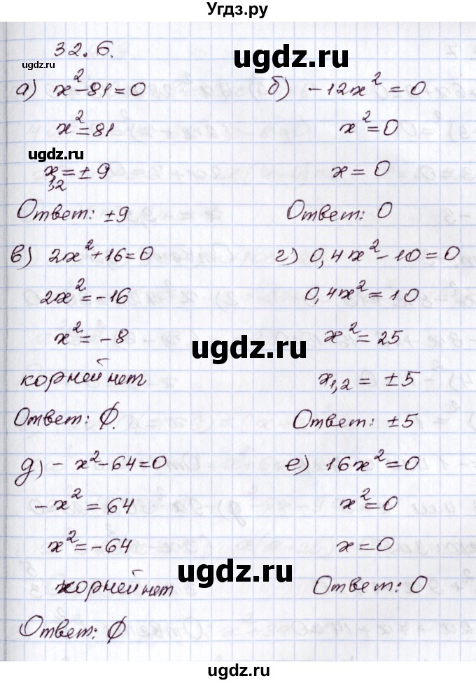ГДЗ (Решебник) по алгебре 8 класс Мордкович А.Г. / §32 / 32.6