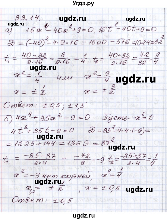 ГДЗ (Решебник) по алгебре 8 класс Мордкович А.Г. / §33 / 33.14
