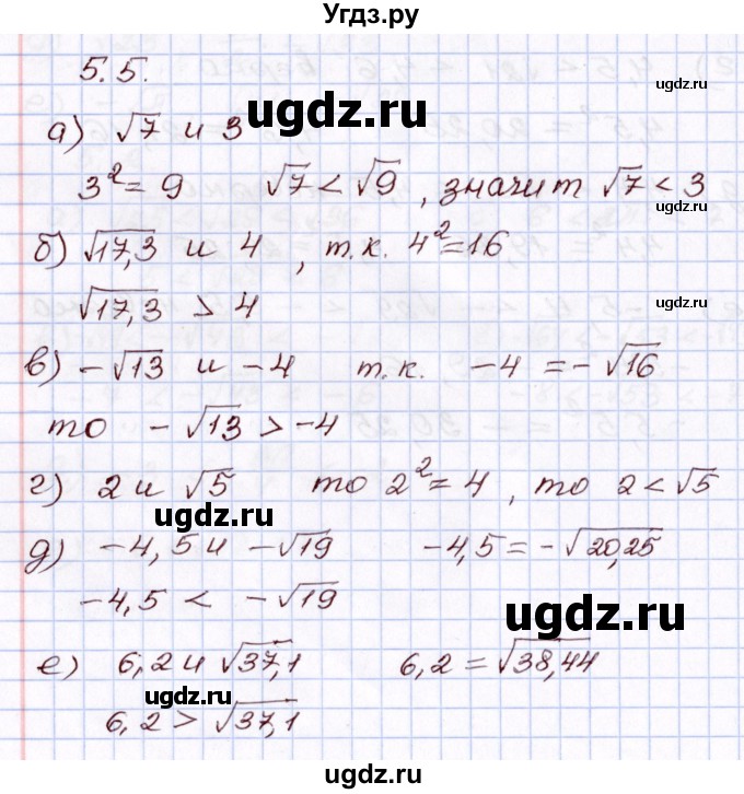 ГДЗ (Решебник) по алгебре 8 класс Мордкович А.Г. / §5 / 5.5