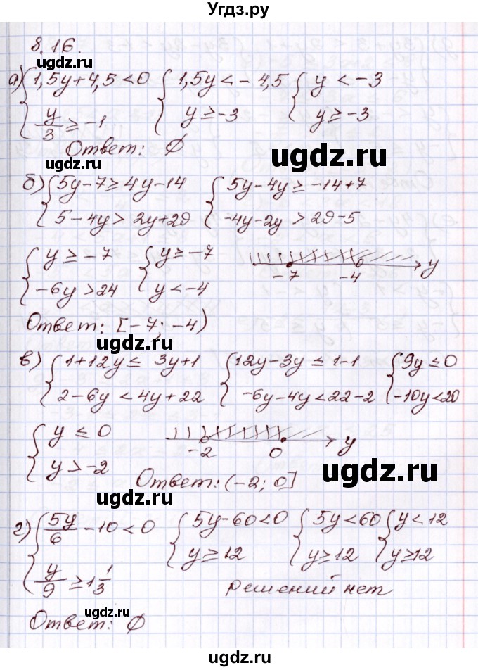 ГДЗ (Решебник) по алгебре 8 класс Мордкович А.Г. / §8 / 8.16