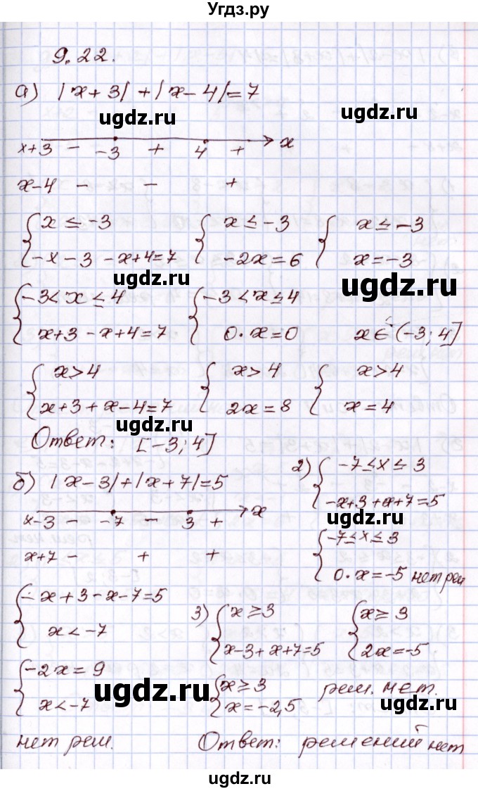 ГДЗ (Решебник) по алгебре 8 класс Мордкович А.Г. / §9 / 9.22