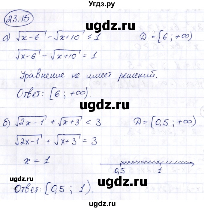 ГДЗ (Решебник) по алгебре 10 класс (сборник задач) Арефьева И.Г. / §23 / 23.15