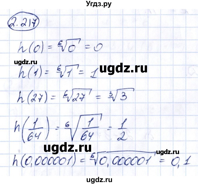 ГДЗ (Решебник) по алгебре 10 класс Арефьева И.Г. / глава 2 / 2.217