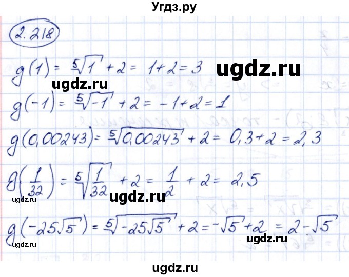 ГДЗ (Решебник) по алгебре 10 класс Арефьева И.Г. / глава 2 / 2.218