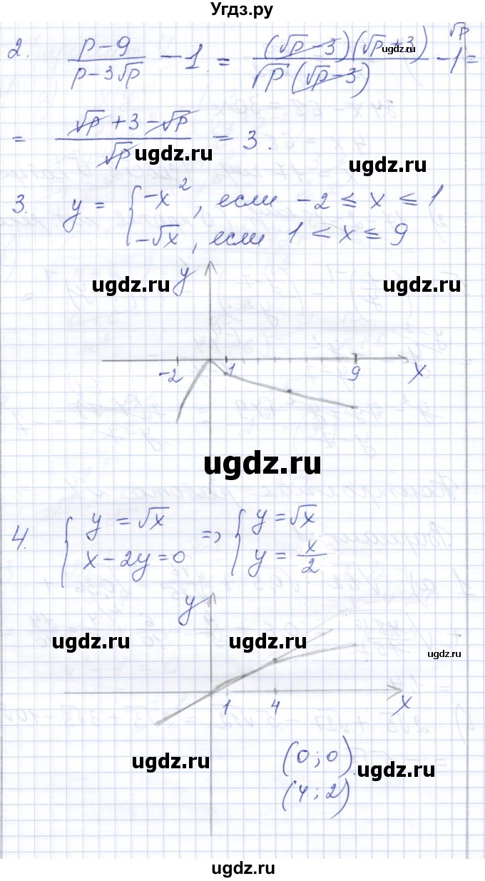 ГДЗ (Решебник) по алгебре 8 класс (контрольные работы) Шуркова М.В. / КР-4. вариант / 1(продолжение 2)