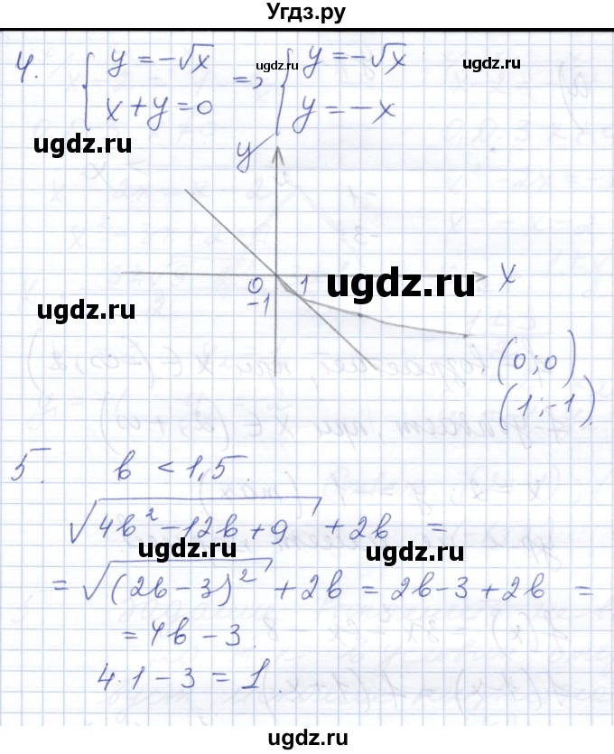 ГДЗ (Решебник) по алгебре 8 класс (контрольные работы) Шуркова М.В. / КР-4. вариант / 4(продолжение 2)