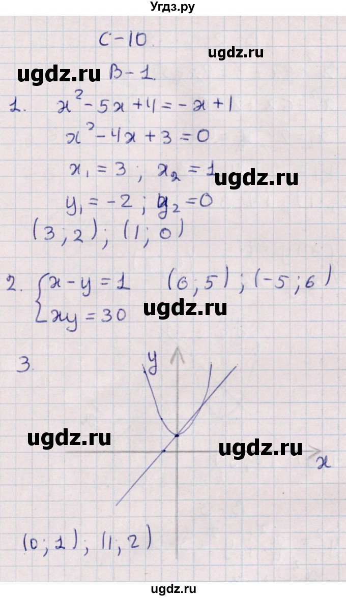 ГДЗ (Решебник) по алгебре 9 класс (контрольные и самостоятельные работы) Журавлев С.Г. / алгебра / самостоятельные работы / С-10 / Вариант 1