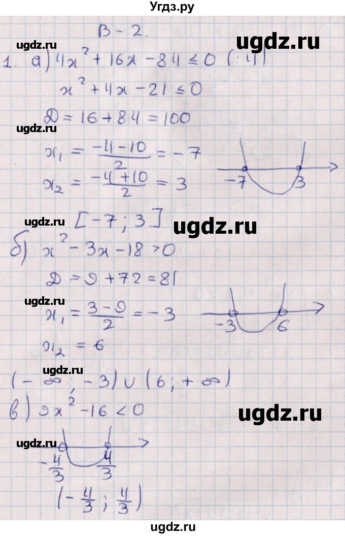 ГДЗ (Решебник) по алгебре 9 класс (контрольные и самостоятельные работы) Журавлев С.Г. / алгебра / контрольные работы / К-2 / Вариант 2
