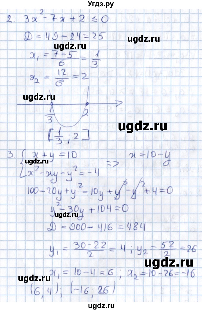ГДЗ (Решебник) по алгебре 9 класс (контрольные и самостоятельные работы) Журавлев С.Г. / алгебра / контрольные работы / К-10 / Вариант 2(продолжение 2)