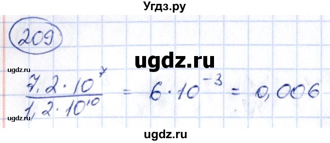 ГДЗ (Решебник) по алгебре 9 класс (сборник заданий) Кузнецова Л.В. / задания / 209