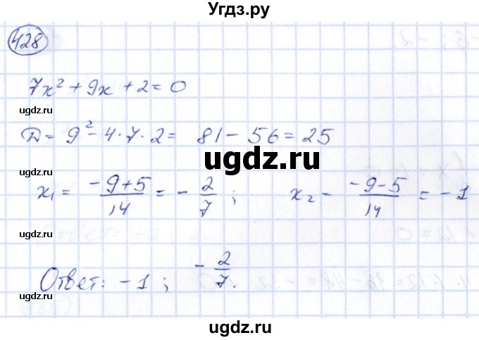 ГДЗ (Решебник) по алгебре 9 класс (сборник заданий) Кузнецова Л.В. / задания / 428
