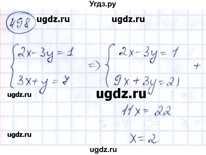ГДЗ (Решебник) по алгебре 9 класс (сборник заданий) Кузнецова Л.В. / задания / 498