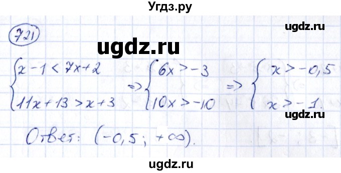 ГДЗ (Решебник) по алгебре 9 класс (сборник заданий) Кузнецова Л.В. / задания / 721