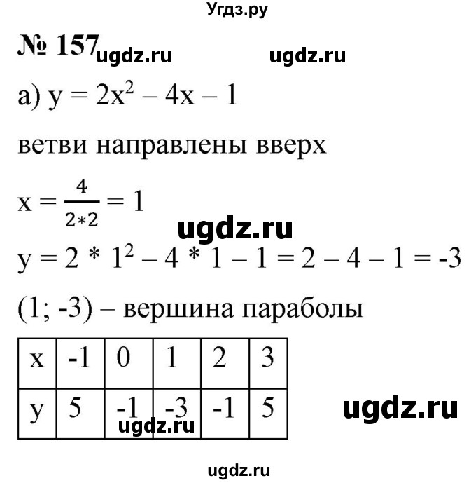 ГДЗ (Решебник) по алгебре 9 класс Бунимович Е.А. / упражнение / 157