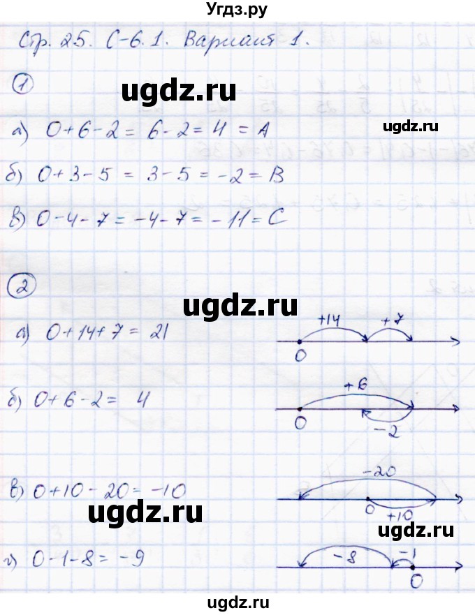 ГДЗ (Решебник) по математике 6 класс (самостоятельные работы) Зубарева И.И. / страница / 25
