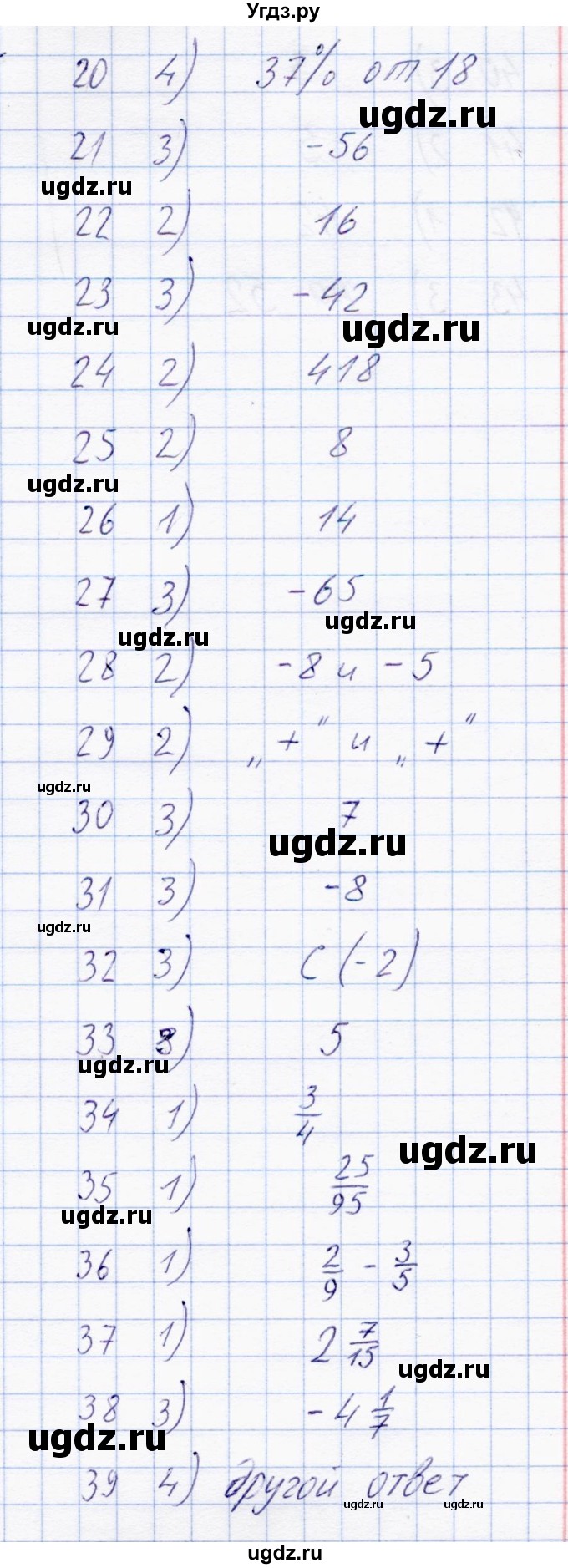 ГДЗ (Решебник) по математике 6 класс (тесты) С. Г. Журавлев / итоговый тест 49 (вариант) / 2(продолжение 2)