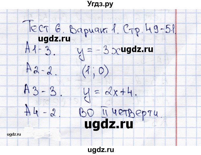 ГДЗ (Решебник) по алгебре 8 класс (тесты) С.Г. Журавлев / тест / тест 6 (вариант) / 1