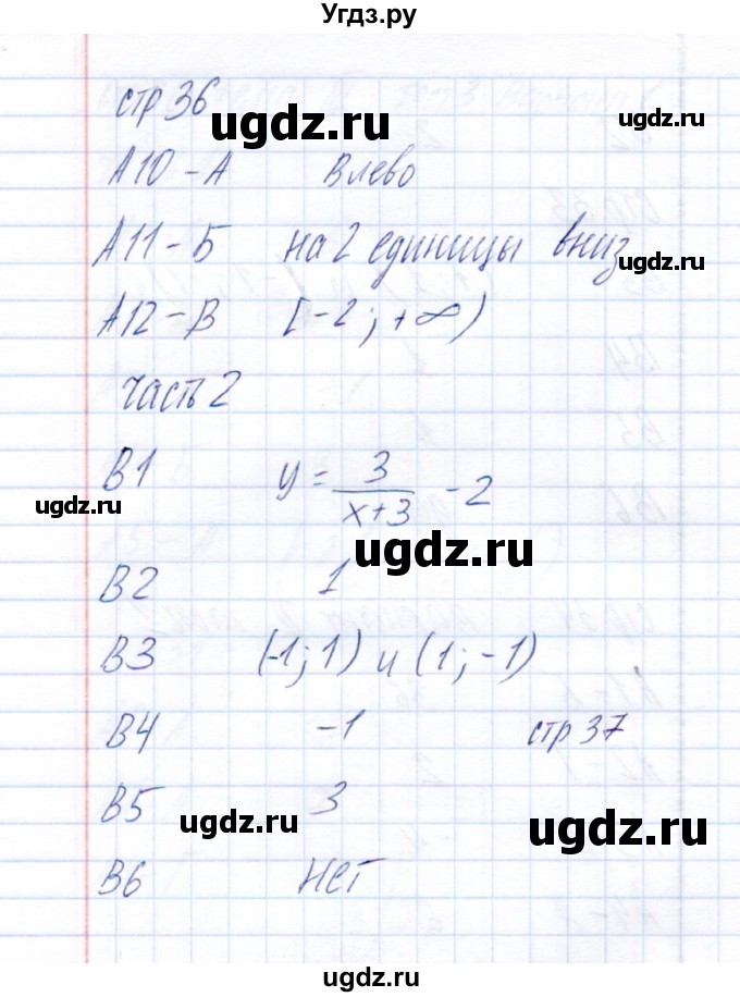 ГДЗ (Решебник) по алгебре 8 класс (тесты) Е.М. Ключникова / тест 3 (вариант) / 2(продолжение 2)