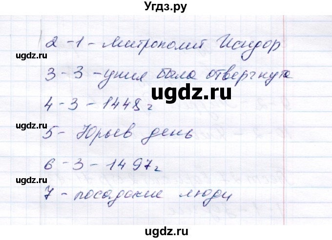 ГДЗ (Решебник) по истории 6 класс (тесты) С. Е. Воробьева / часть 2 / тест / 2(продолжение 2)