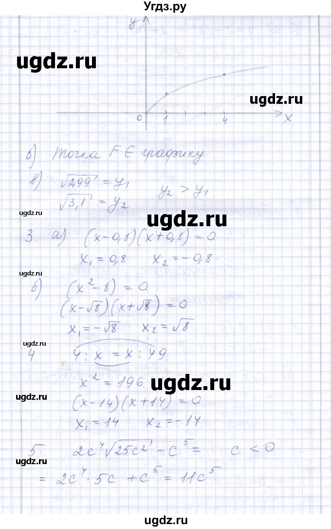 ГДЗ (Решебник) по алгебре 8 класс (контрольные работы) Ю.П. Дудницын / контрольная работа 3 (вариант) / 4(продолжение 2)