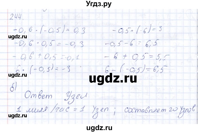 ГДЗ (Решебник) по математике 6 класс (рабочая тетрадь) Беленкова Е.Ю. / упражнение / 244