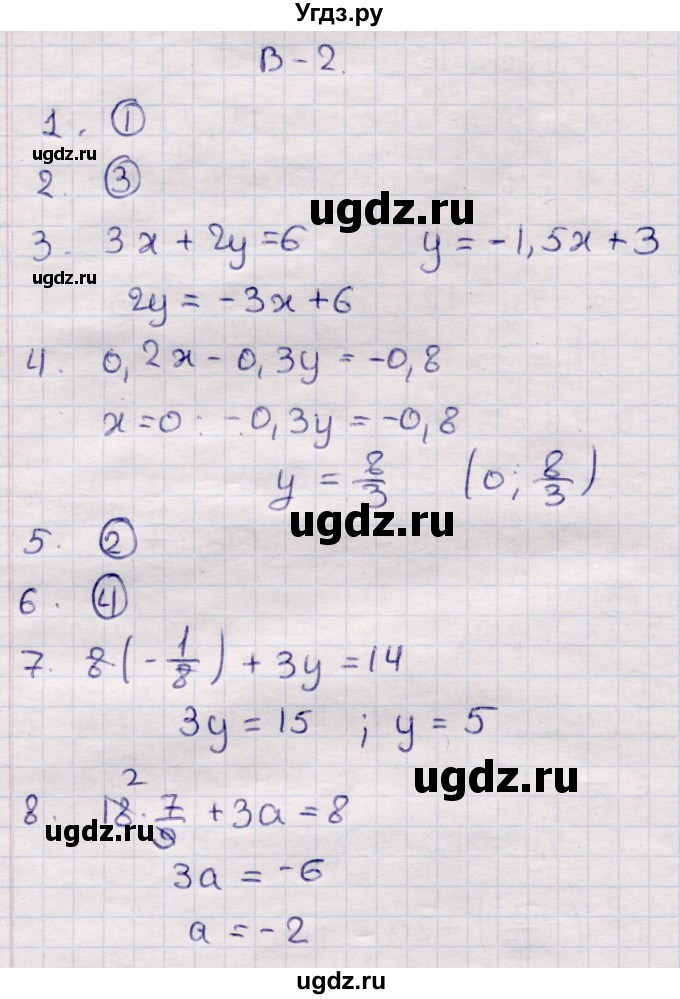 ГДЗ (Решебник) по алгебре 7 класс (контрольные измерительные материалы (ким)) Глазков Ю.А. / тест 16 / Вариант 2