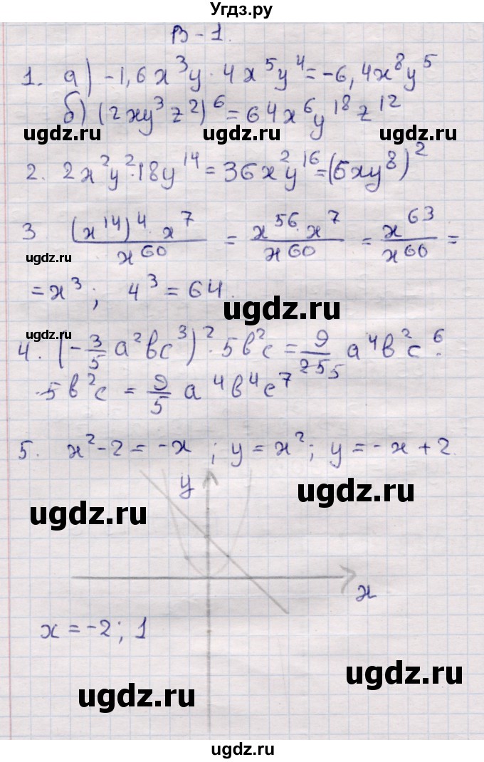 ГДЗ (Решебник) по алгебре 7 класс (контрольные измерительные материалы (ким)) Глазков Ю.А. / контрольные работы / КР-4 / Вариант 1