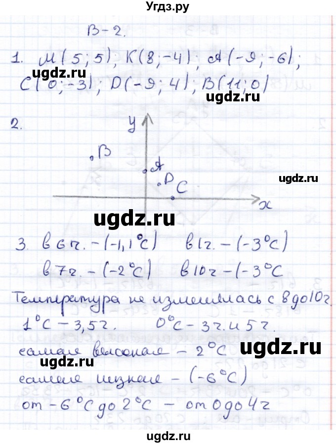 ГДЗ (Решебник) по математике 6 класс (рабочая тетрадь для контрольных работ) Рудницкая В.Н. / тетрадь №2 / КР-8 / Вариант 2