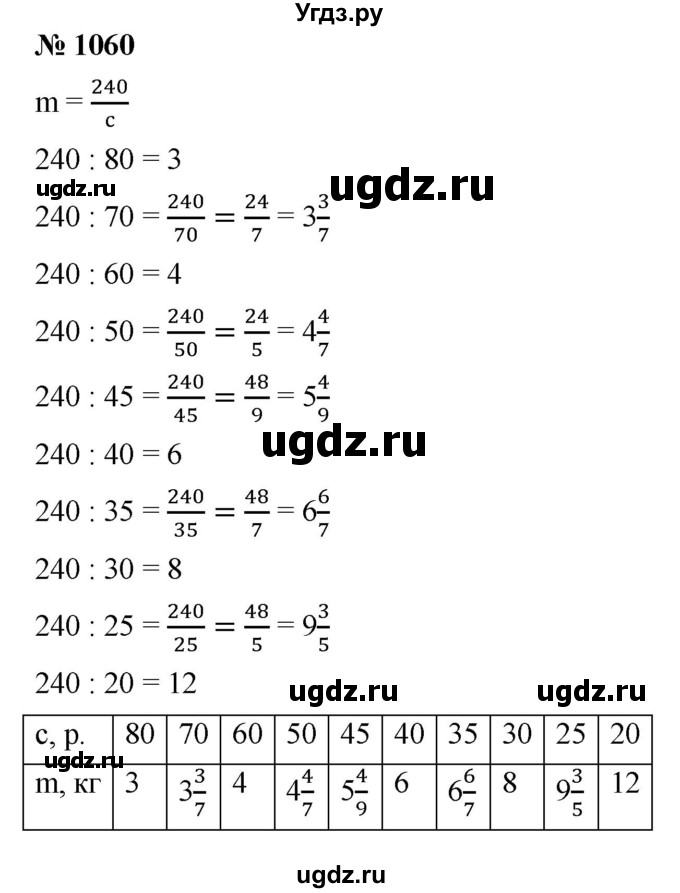 ГДЗ (Решебник №1) по математике 5 класс Ткачева М.В. / упражнение / 1060