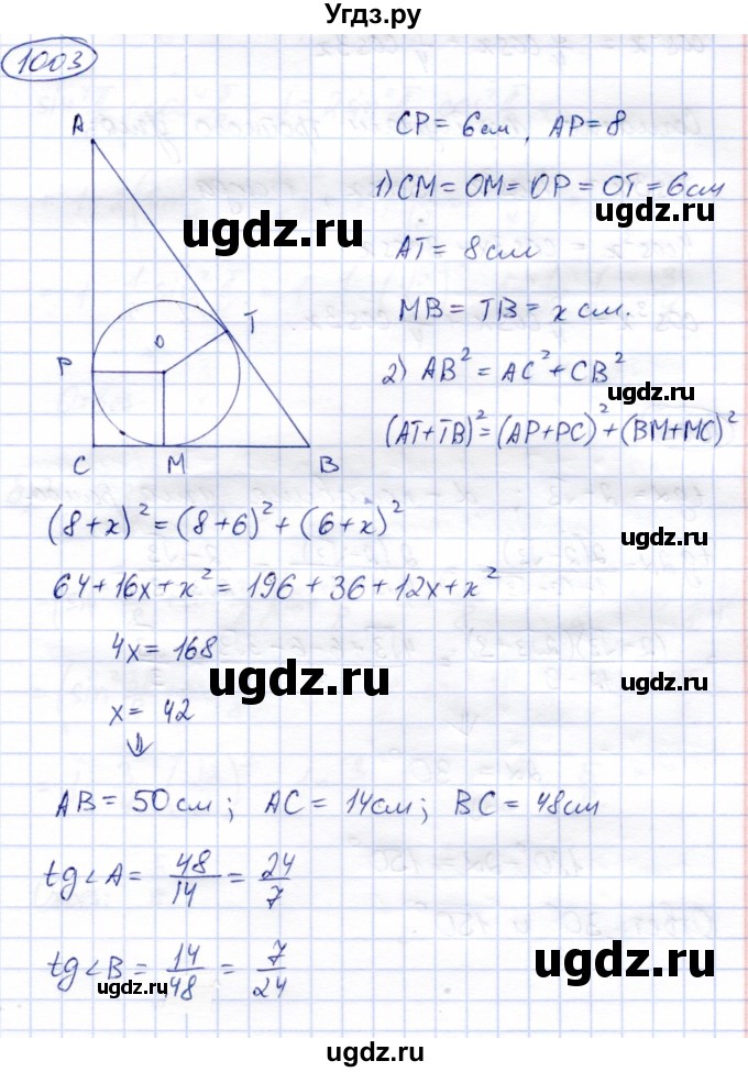 ГДЗ (Решебник) по алгебре 9 класс Солтан Г.Н. / упражнение / 1003