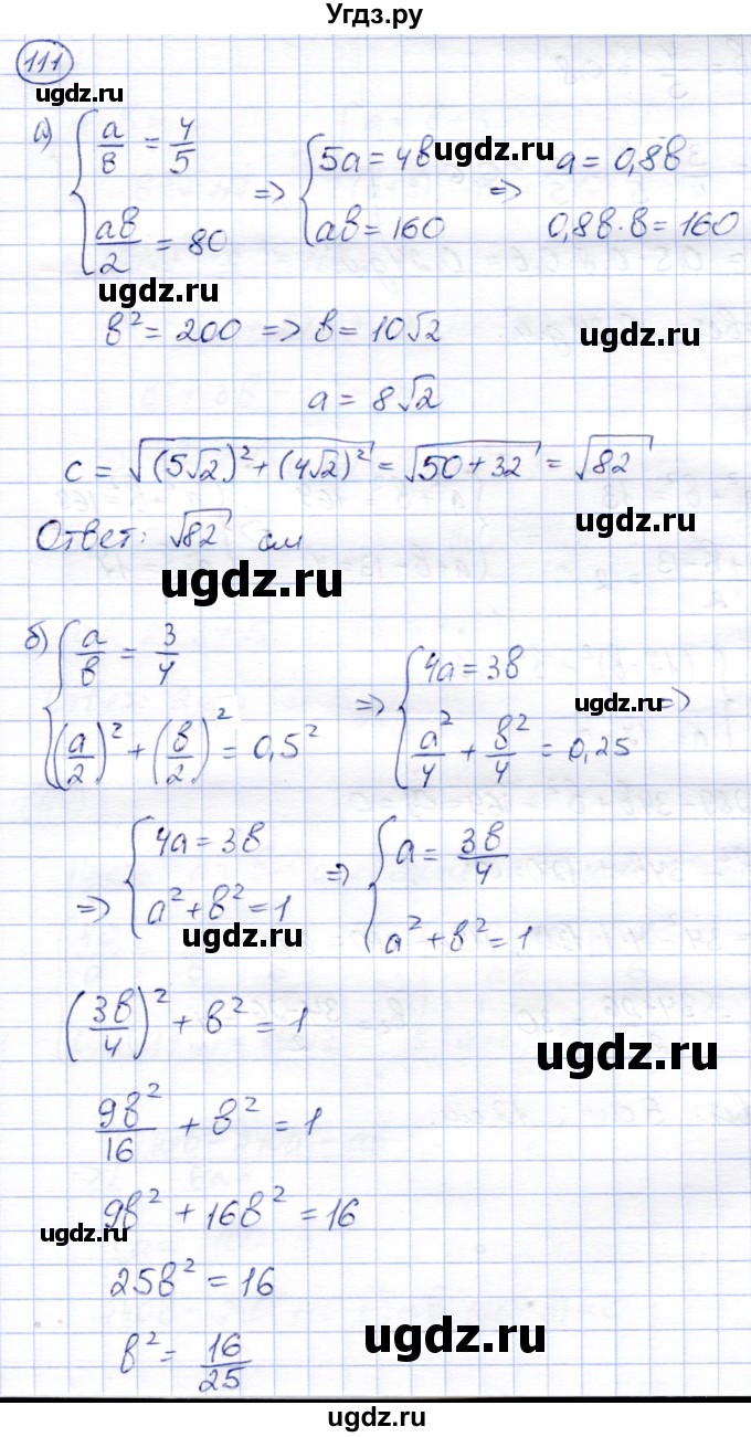 ГДЗ (Решебник) по алгебре 9 класс Солтан Г.Н. / упражнение / 111