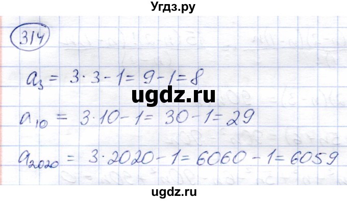 ГДЗ (Решебник) по алгебре 9 класс Солтан Г.Н. / упражнение / 314