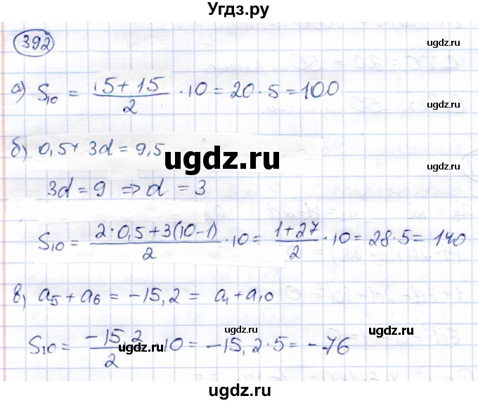 ГДЗ (Решебник) по алгебре 9 класс Солтан Г.Н. / упражнение / 392