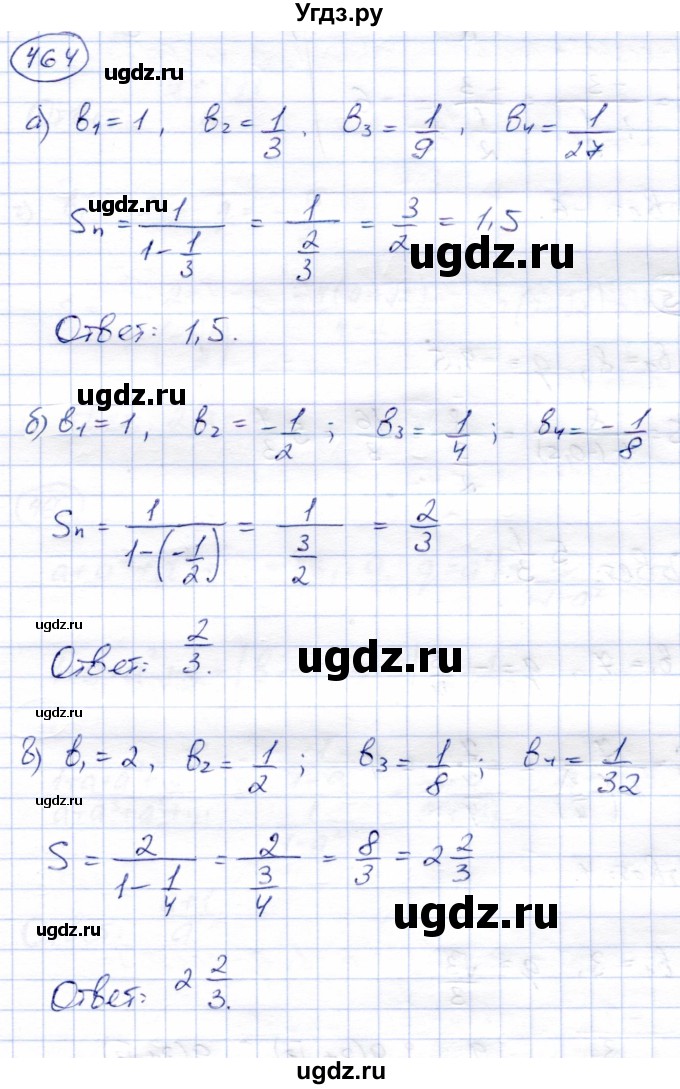ГДЗ (Решебник) по алгебре 9 класс Солтан Г.Н. / упражнение / 464