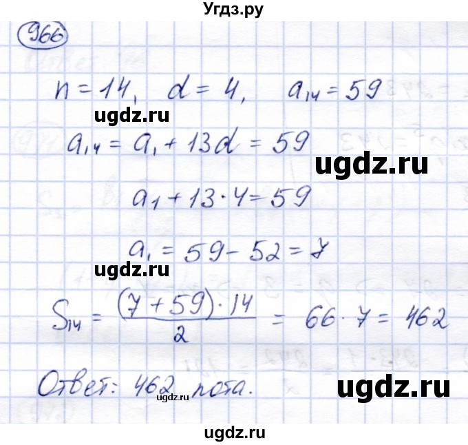 ГДЗ (Решебник) по алгебре 9 класс Солтан Г.Н. / упражнение / 966