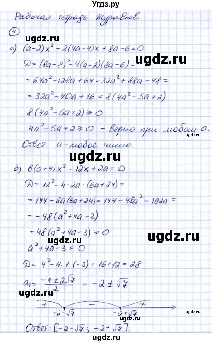 ГДЗ (Решебник) по алгебре 8 класс (рабочая тетрадь) Журавлев С.Г. / §4 / 4
