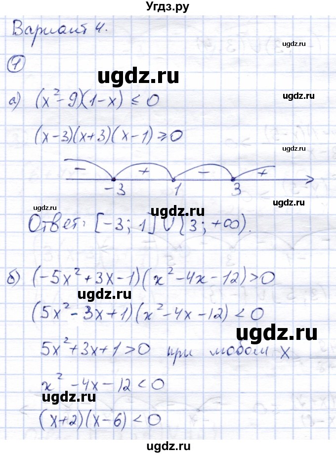 ГДЗ (Решебник) по алгебре 8 класс (дидактические материалы) Зив Б.Г. / самостоятельные работы / СР-17 / Вариант 4