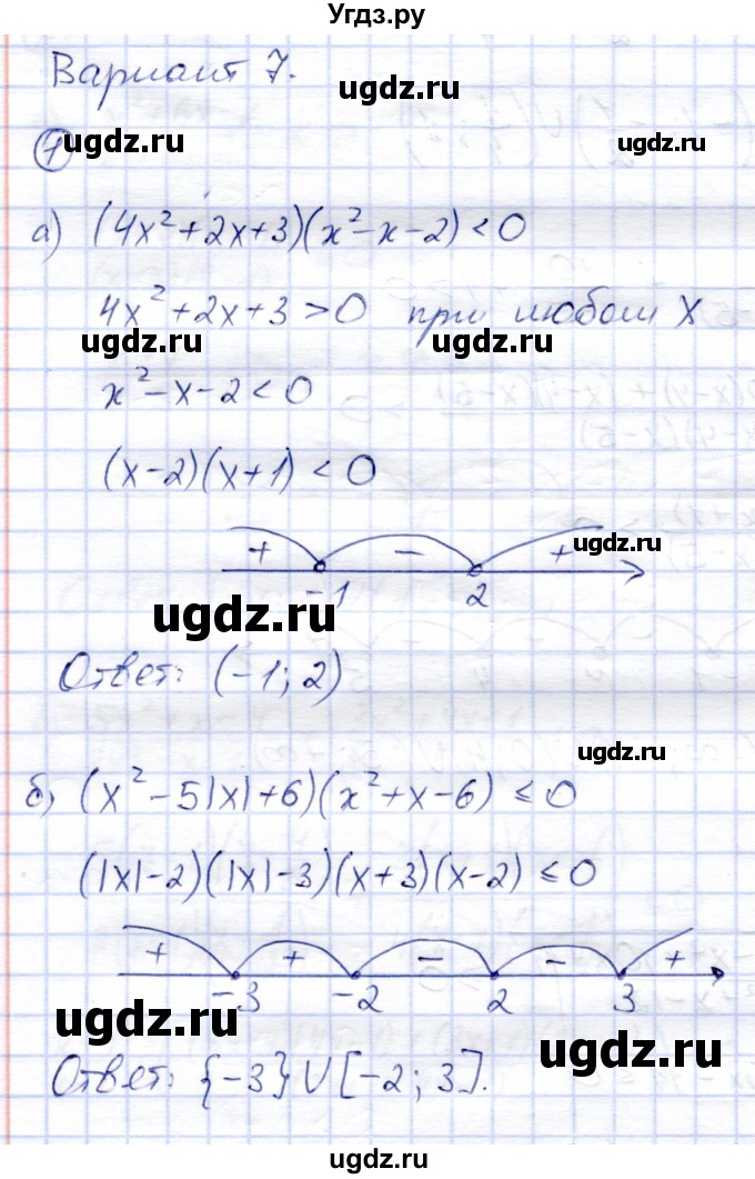 ГДЗ (Решебник) по алгебре 8 класс (дидактические материалы) Зив Б.Г. / самостоятельные работы / СР-17 / Вариант 7