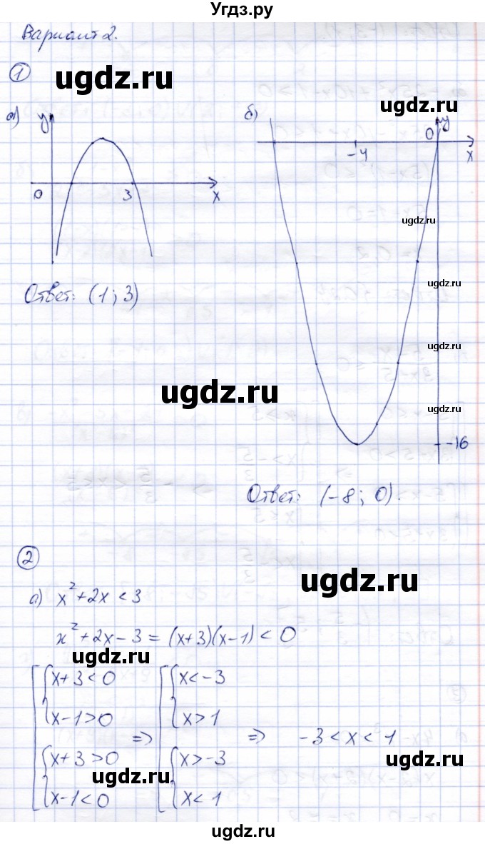 ГДЗ (Решебник) по алгебре 8 класс (дидактические материалы) Зив Б.Г. / контрольные работы / КР-5 / Вариант 2