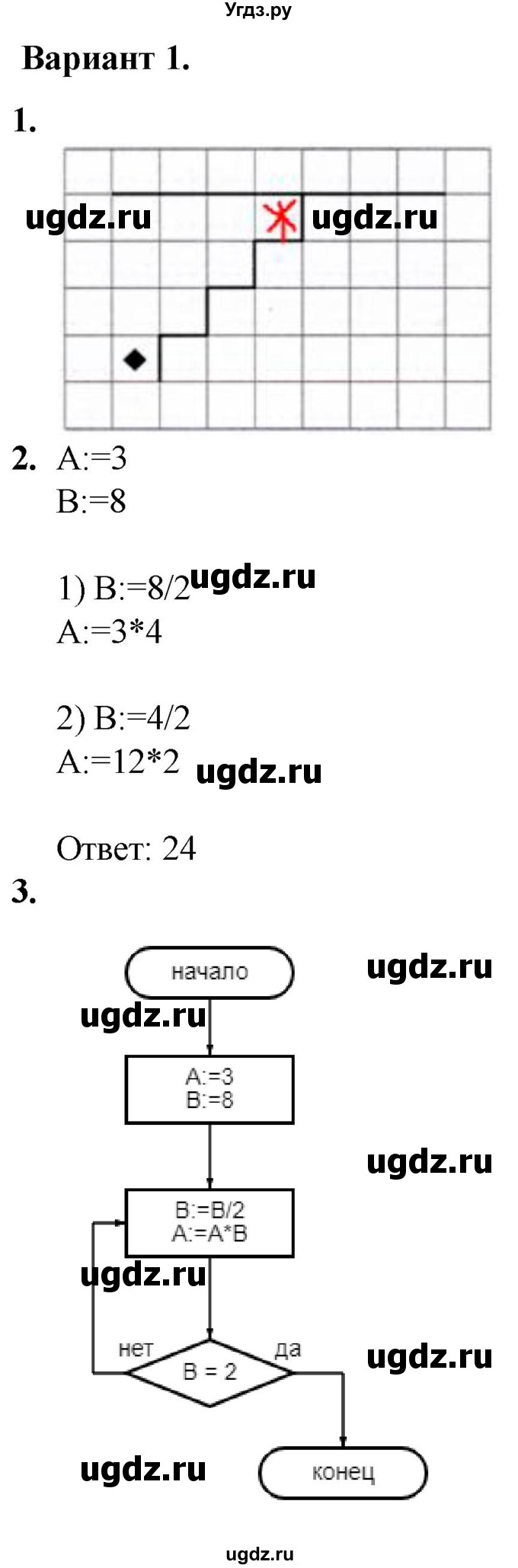 ГДЗ (Решебник) по информатике 8 класс (самостоятельные и контрольные работы) Босова Л.Л. / СР-18 / Вариант 1