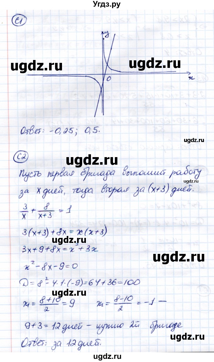 ГДЗ (Решебник) по алгебре 8 класс (самостоятельные и контрольные работы) Глазков Ю.А. / самостоятельные работы / СР-28 / Вариант 3(продолжение 3)